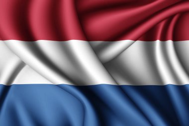 Hollanda 'nın 3D dalgalı ipek bayrağı