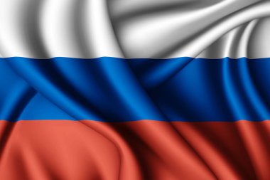 Rusya 'nın 3D dalgalı ipek bayrağı