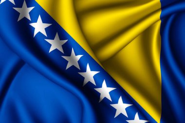 Bosna 'nın 3D dalgalı ipek bayrağı