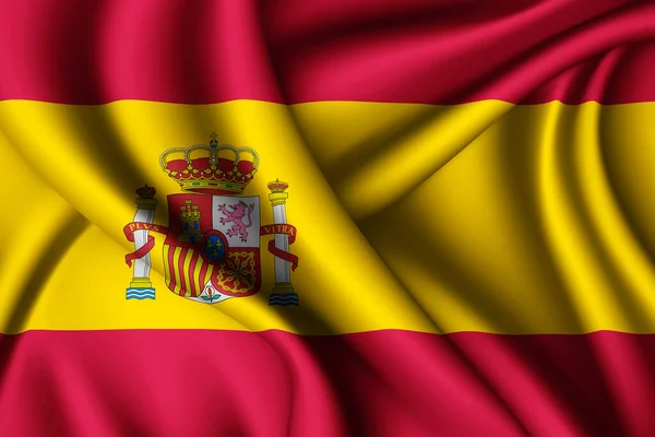 렌더링 스페인의 깃발흔들기 — 스톡 사진