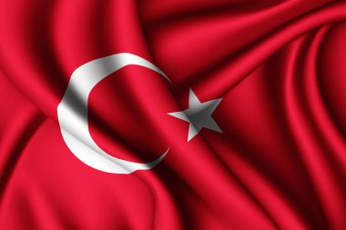 Türkiye 'nin 3d dalgalı ipek bayrağı