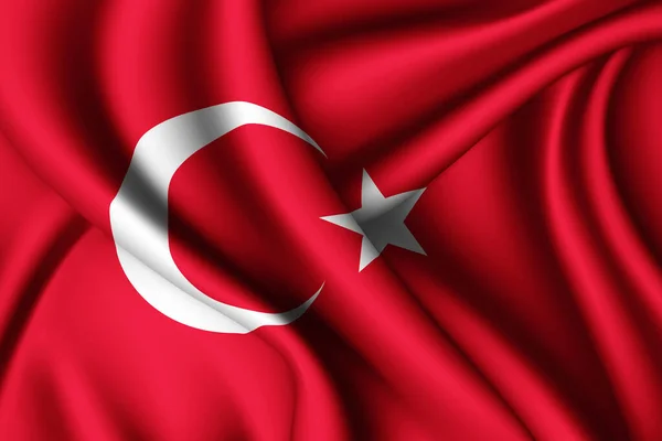 Який Махає Шовковим Прапором Туреччини — стокове фото