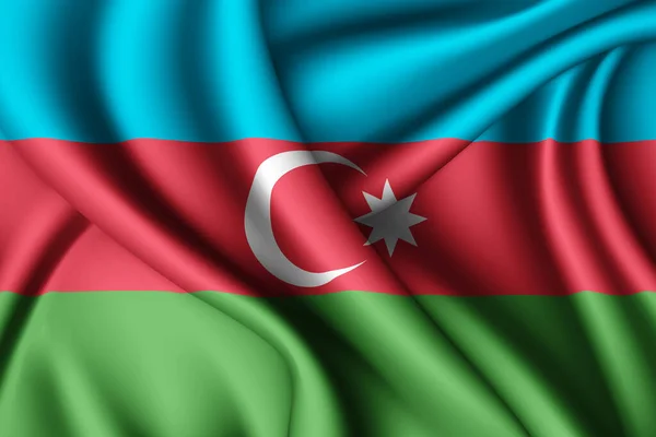 Rendering Schwenkt Die Seidenfahne Von Aserbaidschan — Stockfoto