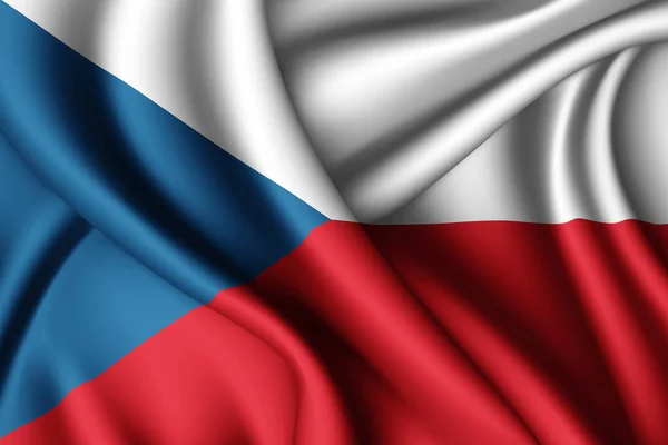 Representación Ondeando Bandera Seda República Checa — Foto de Stock