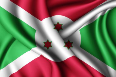 Burundi 'nin 3D dalgalı ipek bayrağı