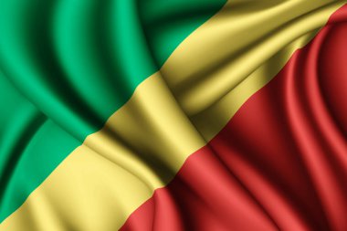 Kongo 'nun 3D dalgalı ipek bayrağı