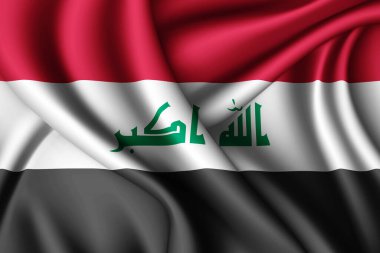 Irak 'ın 3D dalgalı ipek bayrağı