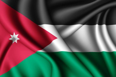 Ürdün 'ün 3D dalgalı ipek bayrağı