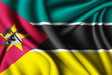 Mozambik 'in 3d dalgalı ipek bayrağı