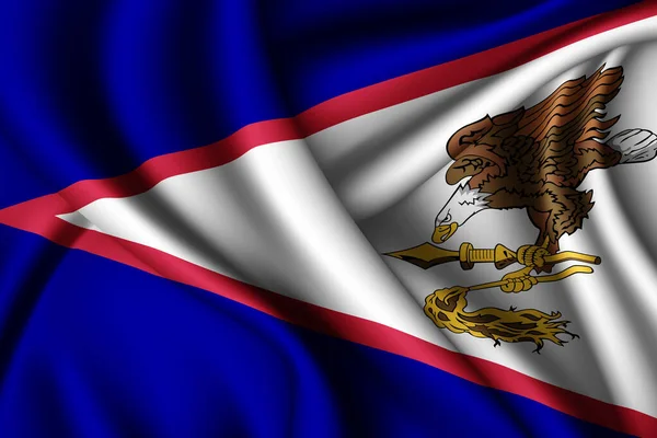 Renderização Acenando Bandeira Seda Samoa Americana — Fotografia de Stock
