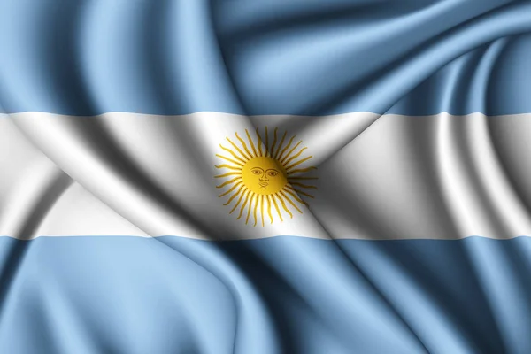 Drapeau Soie Ondulé Argentine — Photo