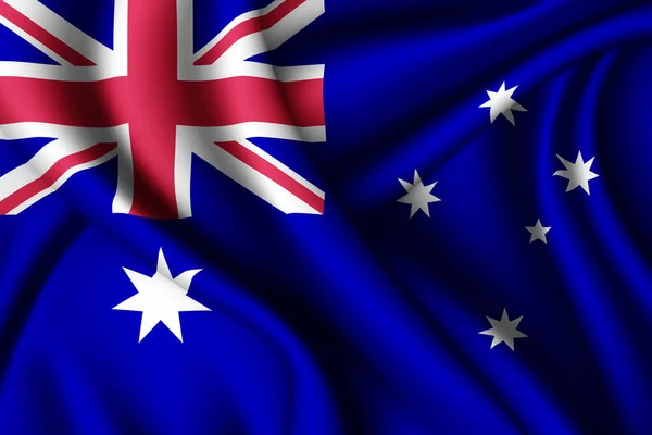 Rendering Viftande Silke Flagga Australien — Stockfoto