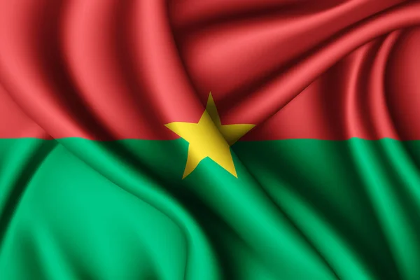 Representación Ondeando Bandera Seda Burkina Faso — Foto de Stock