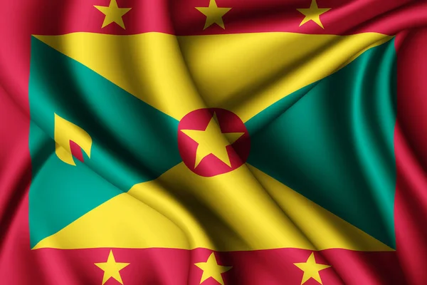Rendering Sventola Bandiera Seta Grenada — Foto Stock
