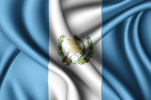 Drapeau Soie Rendu Agitant Guatemala — Photo