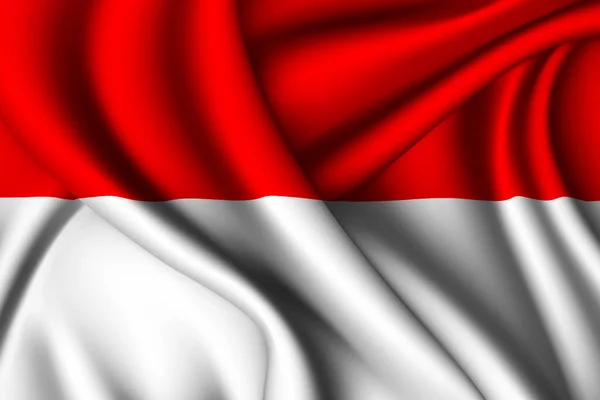 Рендеринг Шелкового Флага Индонезии — стоковое фото