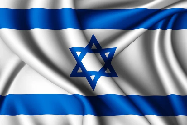 Rendering Sventola Bandiera Seta Israele — Foto Stock