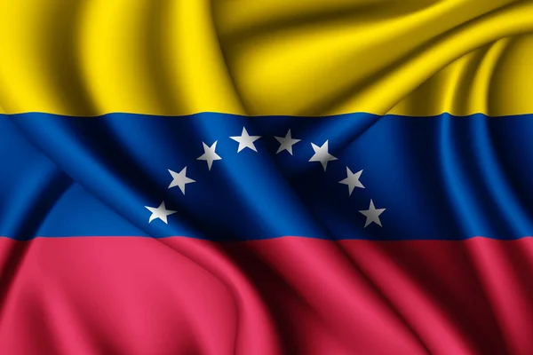 三维渲染挥动的委内瑞拉丝绸国旗 — 图库照片