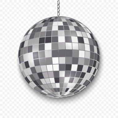 Mirror disco ball isolated. Night Club party design element. clipart