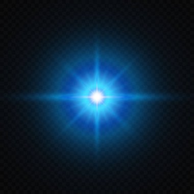 Şeffaf arkaplan üzerinde lens parlatıcı etkisi olan güneş ışığı flaşı