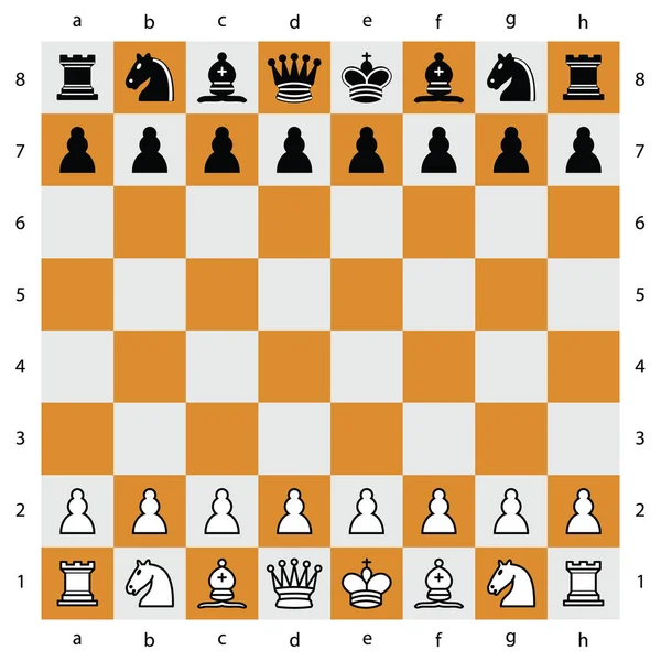 Schachbrett Mit Schachfiguren Vektorillustration — Stockvektor
