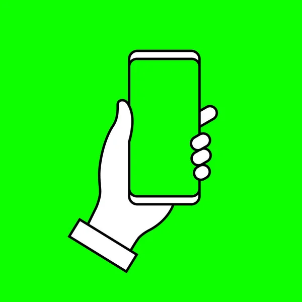 Telefoon Met Groene Scherm Chroma Key Achtergrond Vectorillustratie — Stockvector