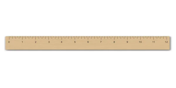 School Wooden Measuring Ruler Inches Scale — 图库矢量图片