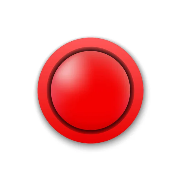 Bouton Cercle Rouge Sur Fond Blanc Vecteur — Image vectorielle