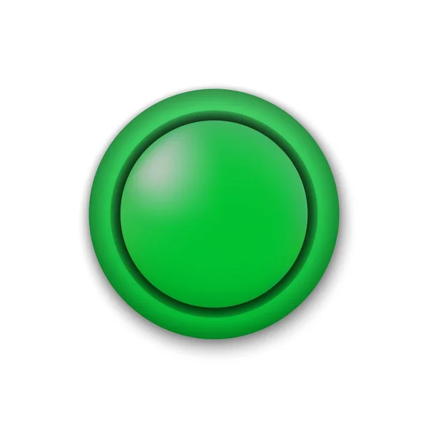Botón Círculo Verde Vector Fondo Blanco — Vector de stock