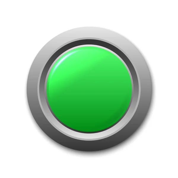 Beyaz Arkaplan Vektöründe Yeşil Çember Düğmesi — Stok Vektör