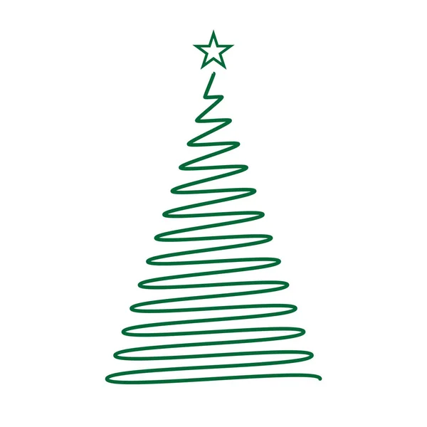 Handgezeichneter Weihnachtsbaum Neujahrssymbol — Stockvektor