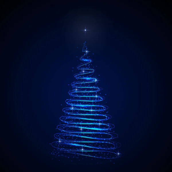 Heller Weihnachtsbaum Auf Dunklem Hintergrund Symbol Für Ein Glückliches Neues — Stockvektor