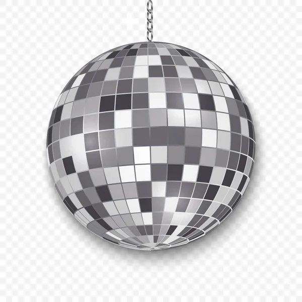 Mirror Disco Ball Isolated Night Club Party Design Element — Stock Vector