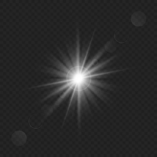 Luz do sol flash com efeito de chama da lente Modelo para o seu design — Vetor de Stock