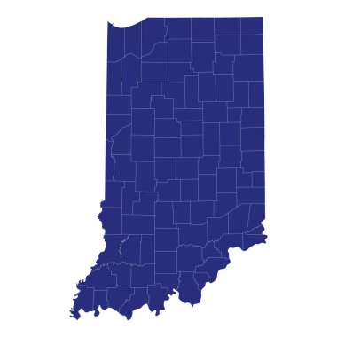 Indiana 'nın Yüksek Kaliteli Haritası, Amerika Birleşik Devletleri sınırları bulunan bir eyalettir.