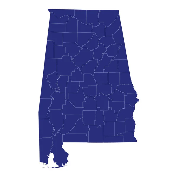 High Quality Kaart Van Alabama Een Staat Van Verenigde Staten — Stockvector