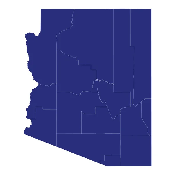 Mapa Alta Calidad Arizona Estado Estados Unidos América Con Fronteras — Vector de stock