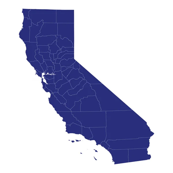 Mapa Alta Calidad California Estado Los Estados Unidos América Con — Vector de stock