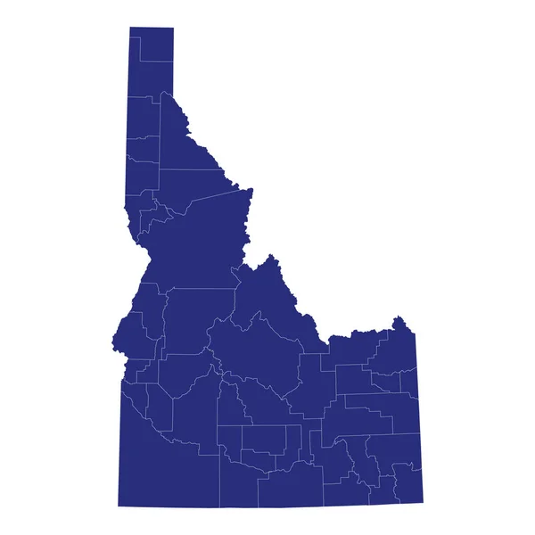 Mapa Alta Calidad Idaho Estado Los Estados Unidos América Con — Archivo Imágenes Vectoriales