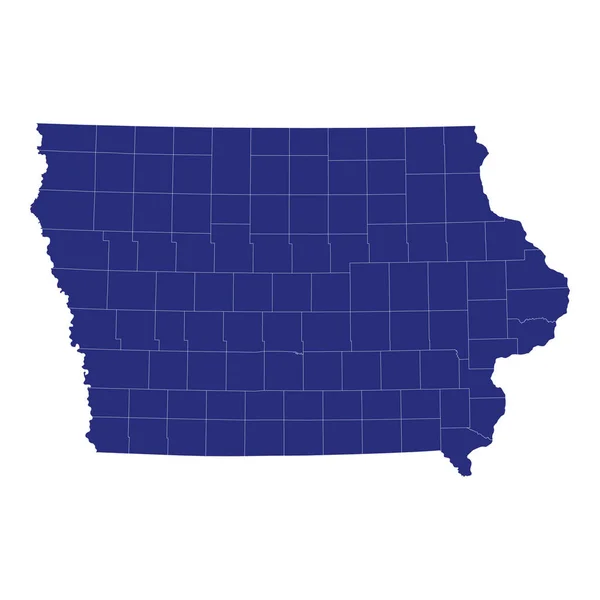 Iowa Yüksek Kalite Haritası Amerika Birleşik Devletleri Nde Bulunan Bir — Stok Vektör