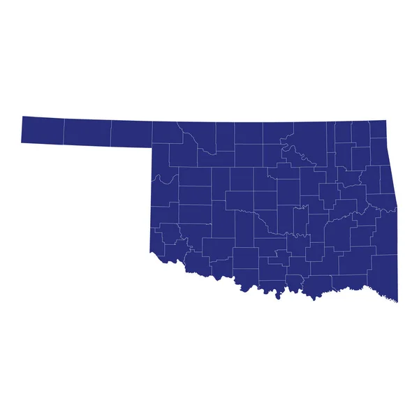 High Quality Map Oklahoma State United States America Borders Counties — Stock Vector