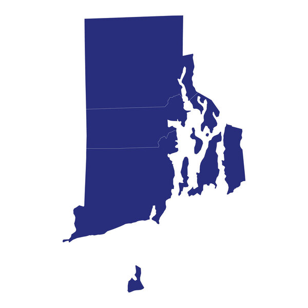 High Quality map of Rhode Island is a state of United States of America with borders of the counties