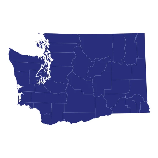 Carte Haute Qualité Washington Est État Des États Unis Amérique — Image vectorielle