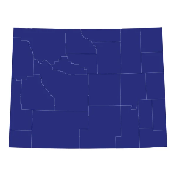 Mapa Alta Calidad Wyoming Estado Estados Unidos América Con Fronteras — Vector de stock