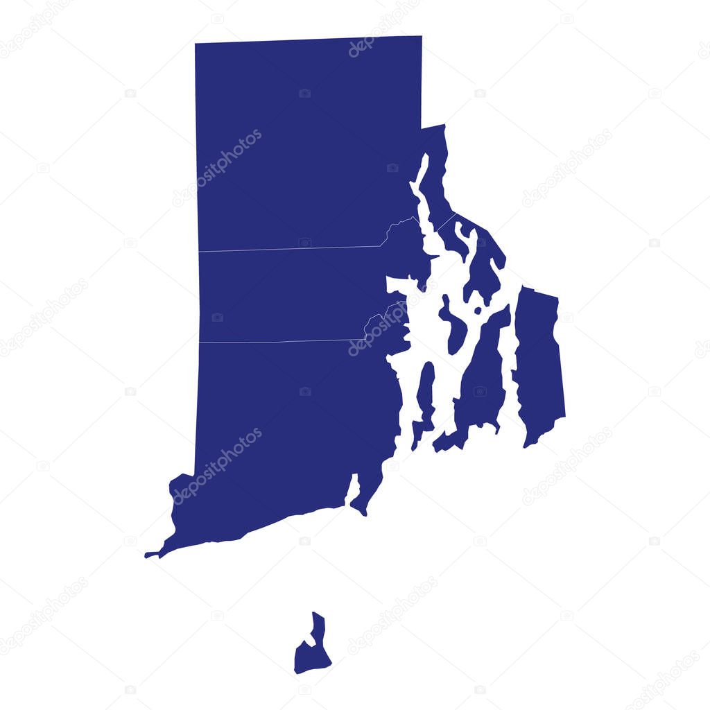 High Quality map of Rhode Island is a state of United States of America with borders of the counties