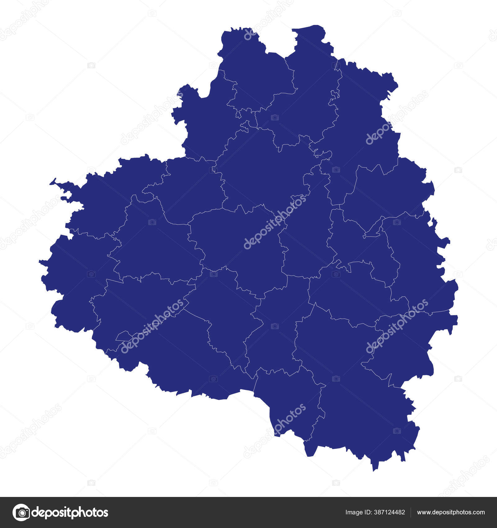 Mapa político de alta qualidade da frança e espanha com fronteiras das  regiões ou províncias