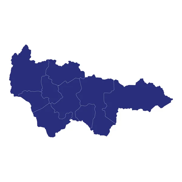 Vysoce Kvalitní Mapa Khantia Mansia Region Ruska Hranicemi Distriktů — Stockový vektor