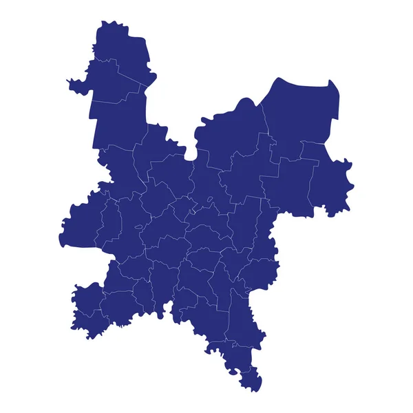 Kvalitní Mapa Kirovské Oblasti Region Ruska Hranicemi Okresů — Stockový vektor