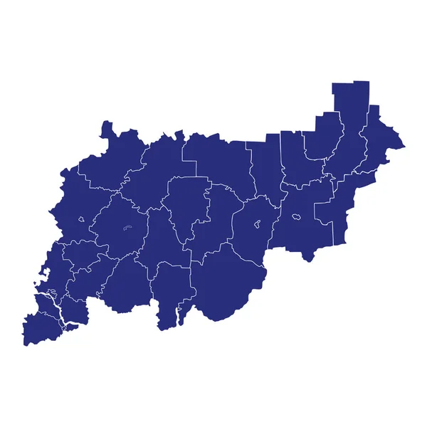 Mapa Alta Qualidade Kostroma Oblast Uma Região Rússia Com Fronteiras —  Vetores de Stock