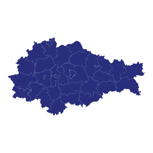 Wysokiej Jakości Mapa Obwodu Kurskiego Region Rosji Granicami Powiatów — Wektor stockowy